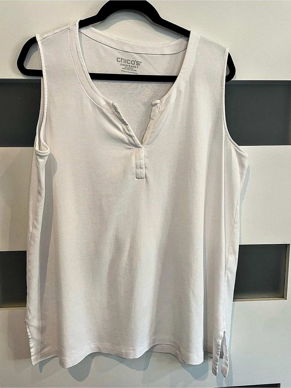 Chico's Pima Cotton White Tank Top Size Medium